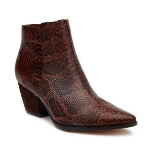 Coconuts by Matisse Astoria Snakeskin Print Brown Ankle Boots Size 7